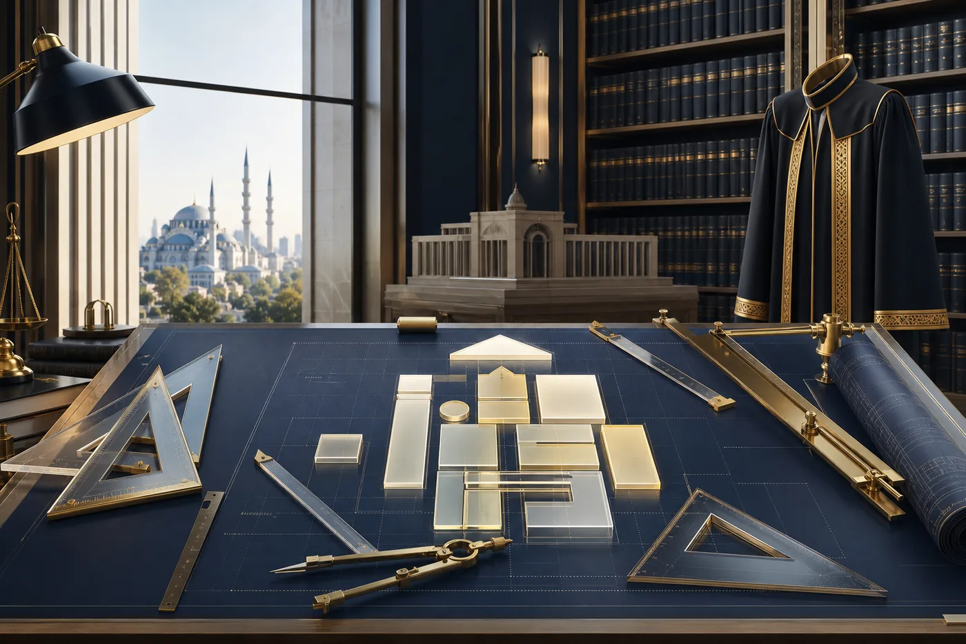Hukuki prompt mimarisi için yapılandırılmış geometrik bloklar ve analitik tasarım araçları.